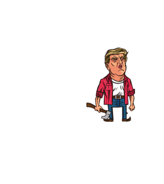 Trump tăietor de lemne model galben neon pe tricou