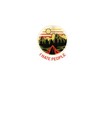 Urăsc oamenii tricou de camping model negru pe tricou