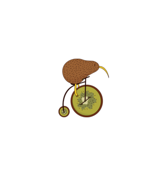 Bicicletă Kiwi model alb/roșu pe tricou