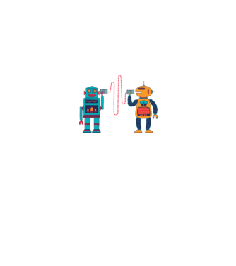 Walkie Talkie Robot model alb pe tricou