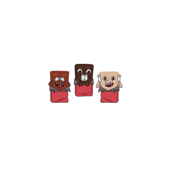 Trio de ciocolată model gri pe tricou