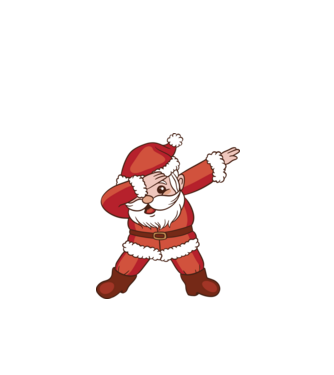 Santa Dab model alb pe tricou