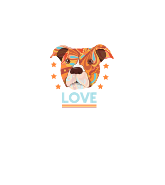 Dragoste Pitbull model negru pe tricou