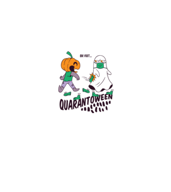 Quarantoween model gri pe tricou