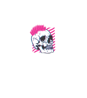 Craniu Punk model negru pe tricou