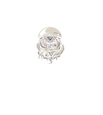 Cthulhu Astronaut model negru pe tricou