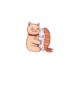 Sushi cu Pisică model albastru regal pe tricou