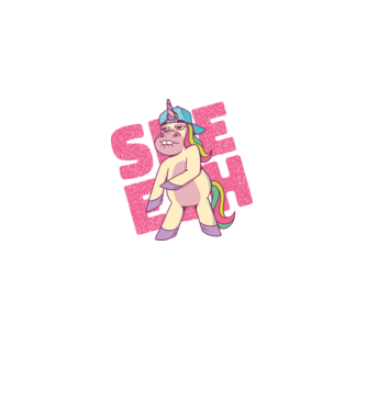 Unicorn Shesh model negru pe tricou