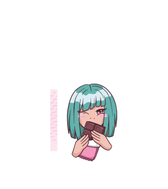 Anime fată cu ciocolată model nisipiu pe tricou