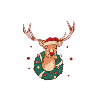 Oh deer, Christmas is here model alb pe tricou