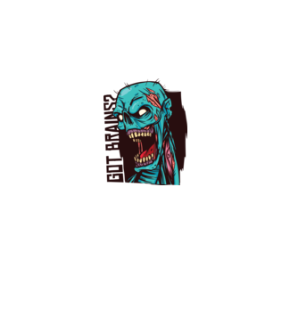Got Brains? Cap Zombie model alb pe tricou
