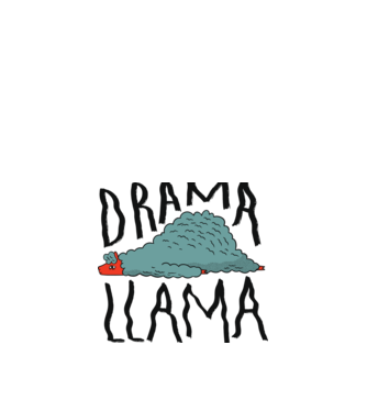 Dramă Lama model alb pe tricou