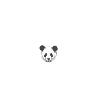 Cap de panda model gri pe tricou