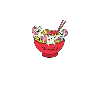 Unicorn Ramen model gri pe tricou