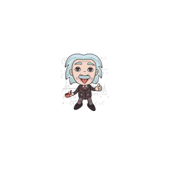 Caricatură Einstein model negru pe tricou