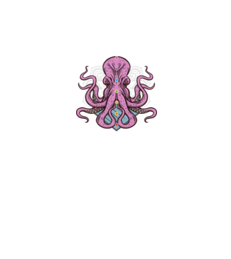 Yoga Octopus model negru pe tricou