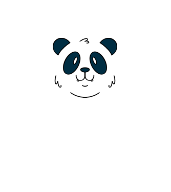 Cap de panda model alb pe tricou