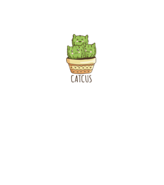 Catcus Pisică Cactus model alb pe tricou