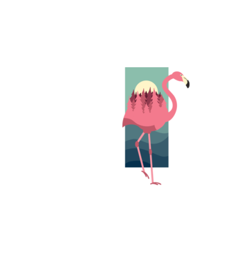 Flamingo Design model galben neon pe tricou