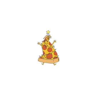 Pizza pom de Crăciun model albastru închis pe tricou