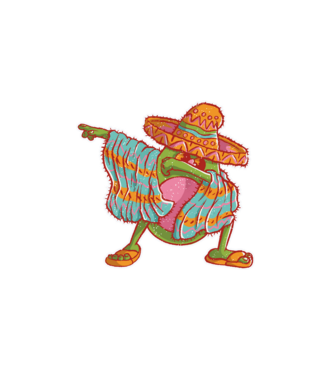 Avocado mexican DAB model alb pe tricou