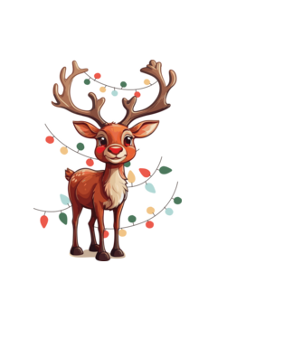 Festive Rudolph model negru pe tricou