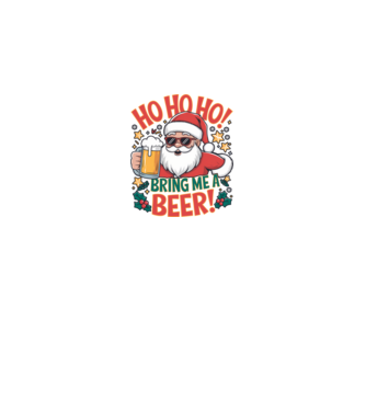 HO HO HO bring me a BEER santa Alb model alb pe tricou