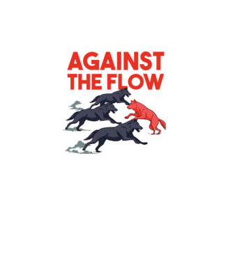 Against the flow - Împotriva curentului model alb pe tricou