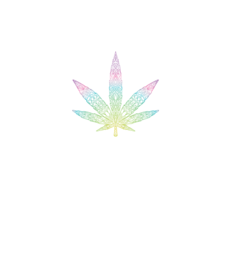 Frunză colorată de marijuana model negru pe tricou