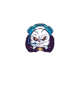 Gamer Panda model gri pe tricou