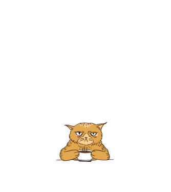 Grumpy Cat - Pisică supărată cu cafea model negru pe tricou