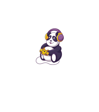 Gamer Panda model gri pe tricou