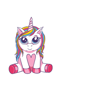 Unicorn drăguț model negru pe tricou