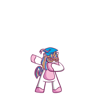 Unicorn Absolvent DAB model nisipiu pe tricou