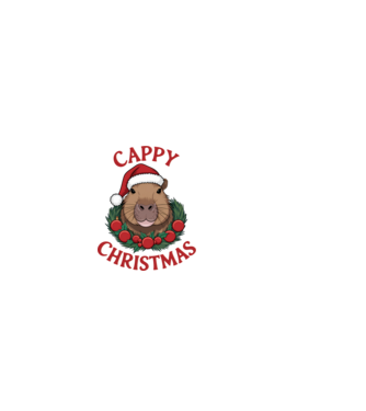 Cappy Christmas 2 model alb pe tricou