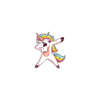 Unicorn DAB model albastru închis pe tricou