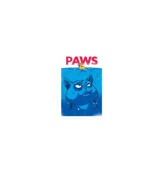 Paws Pisică la atac model negru pe tricou