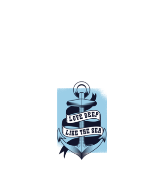 'Love deep like the sea ancoră dragoste Valentine''s Day' model nisipiu pe tricou