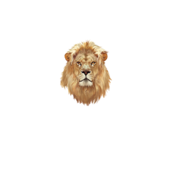 lion head paint model alb pe tricou