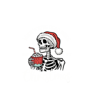 Dead inside, but it's christmas Negru model alb pe tricou