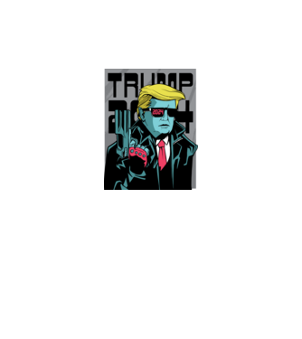 Trump Terminator 2024 model negru pe tricou