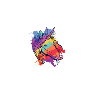 Curcubeu colorat Unicorn tricou model alb pe tricou