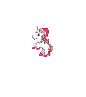 Unicorn de Crăciun model alb pe tricou