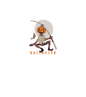 Hallofish - Pescar Halloween model negru pe tricou