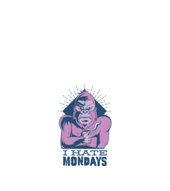 Urăsc zilele de luni model alb pe tricou