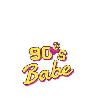 Retro 90s Babe model negru pe tricou