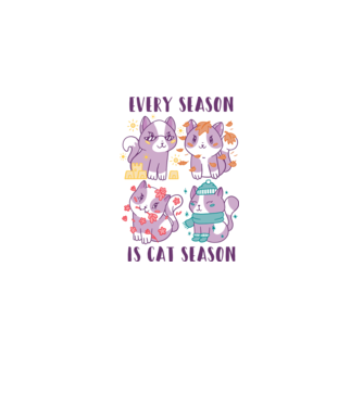 Every Season is Cat Season model alb pe tricou