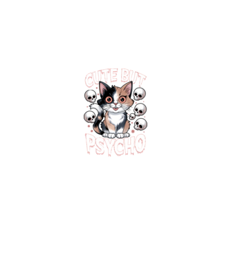 Cute, but Psycho pisică Negru model negru pe tricou