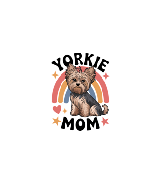 Yorkie Mom Alb model alb pe tricou