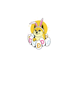 Dogecoin Paște model gri închis pe tricou